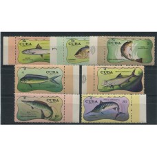 CUBA 1971 Yv. 1526/32 SERIE COMPLETA DE ESTAMPILLAS MINT FAUNA MARINA PECES